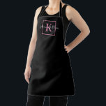 Professional Branding Logo Black Pink Monogram Apron<br><div class="desc">Professional Branding Logo Black Pink Monogram</div>