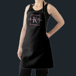 Professional Branding Logo Black Pink Monogram Apron<br><div class="desc">Professional Branding Logo Black Pink Monogram</div>