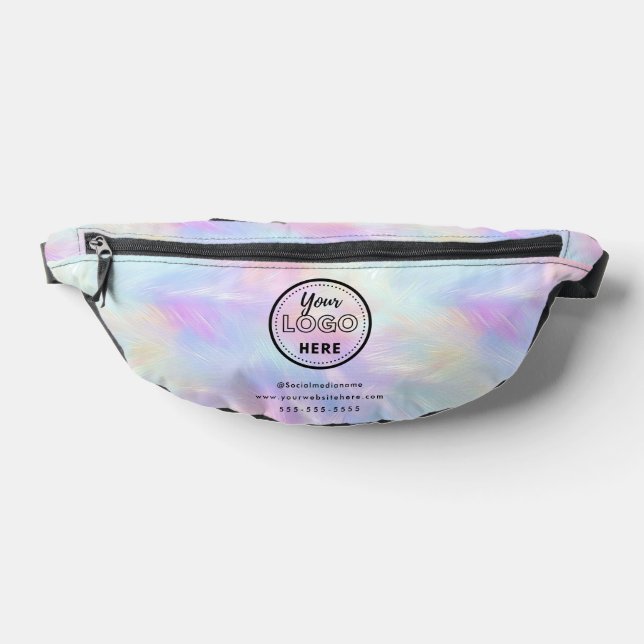 Professional Branding Logo Iridescent Opal Stylish Fanny Pack (Lay Down)