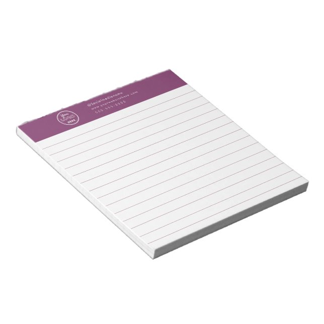 Professional Branding Minimalist Berry Promo Logo Notepad (Angled)