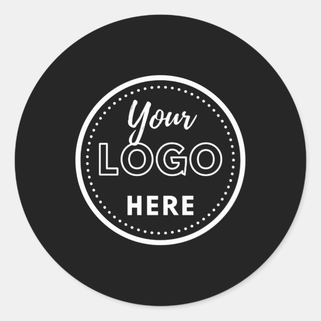 Professional Branding Minimalist Black Promo Logo Classic Round Sticker (Front)