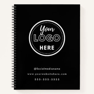 Professional Branding Minimalist Black Promo Logo Notebook