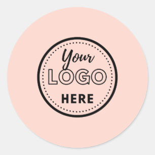 Professional Branding Minimalist Blush Pink Logo Classic Round Sticker