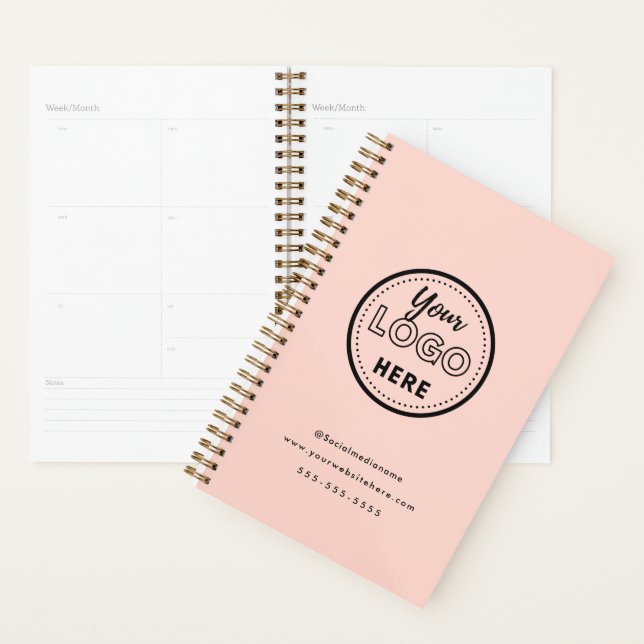 Professional Branding Minimalist Blush Pink Logo Planner (Display)