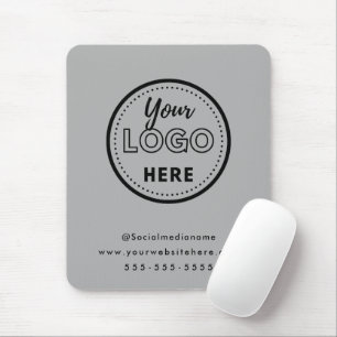 Professional Branding Minimalist Grey Promo Logo Mouse Pad
