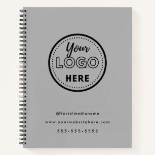 Professional Branding Minimalist Grey Promo Logo Notebook