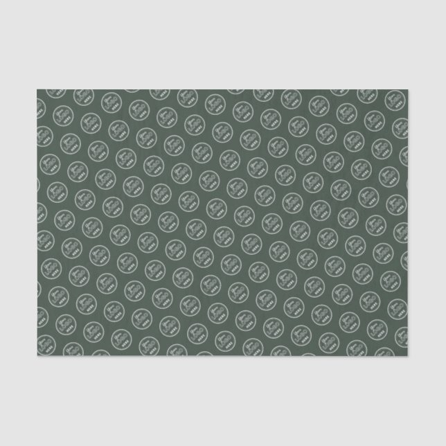 Professional Branding Minimalist Logo Forest Green Tissue Paper (Front)