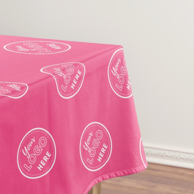 Professional Branding Minimalist Logo Hot Pink Tablecloth (In Situ)