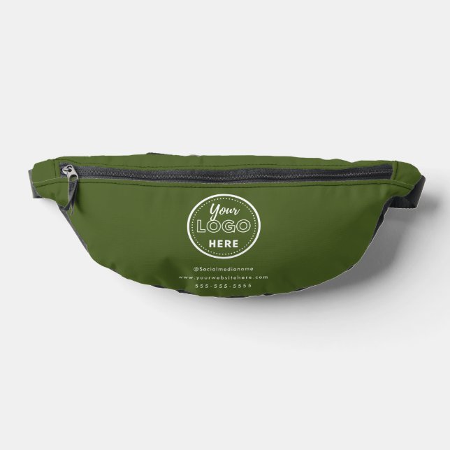 Professional Branding Minimalist Logo Moss Green Fanny Pack (Lay Down)