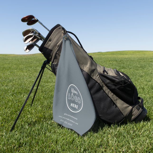 Professional Branding Minimalist Navy Promo Logo Golf Towel (Green)