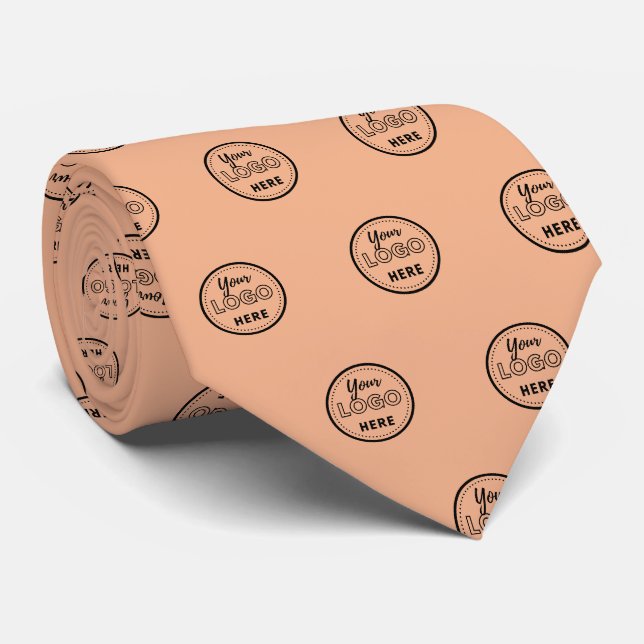 Professional Branding Minimalist Orange Promo Logo Tie (Rolled)