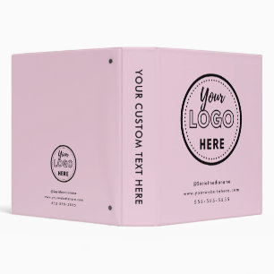 Professional Branding Minimalist Pink Promo Logo Binder