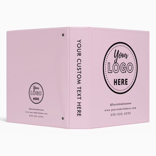 Professional Branding Minimalist Pink Promo Logo Binder (Background)