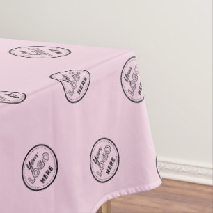 Professional Branding Minimalist Promo Logo Pink Tablecloth