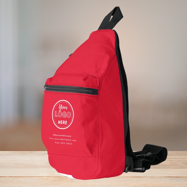 Professional Branding Minimalist Promo Logo Red Sling Bag (Creator Uploaded)
