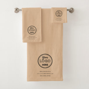 Professional Branding Minimalist Rustic Promo Logo Bath Towel Set