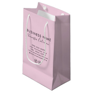 Professional Branding Minimalist Script Pink Small Gift Bag