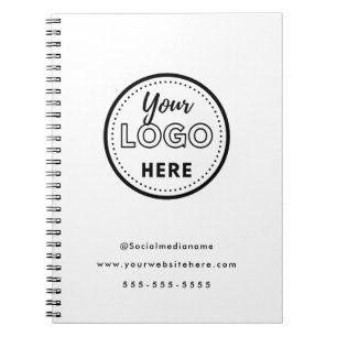 Professional Branding Minimalist White Promo Logo Notebook