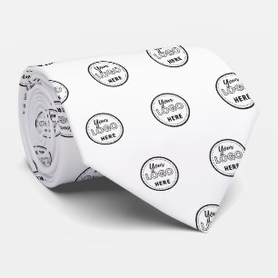 Professional Branding Minimalist White Promo Logo Tie