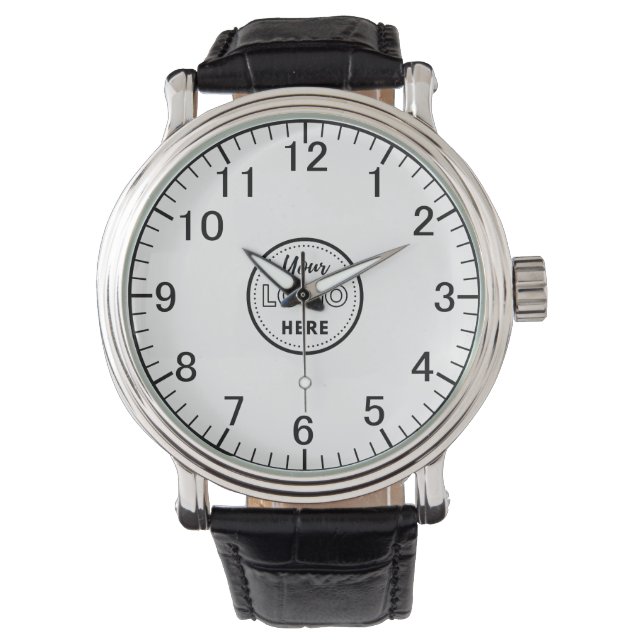 Professional Branding Minimalist White Promo Logo Watch (Front)