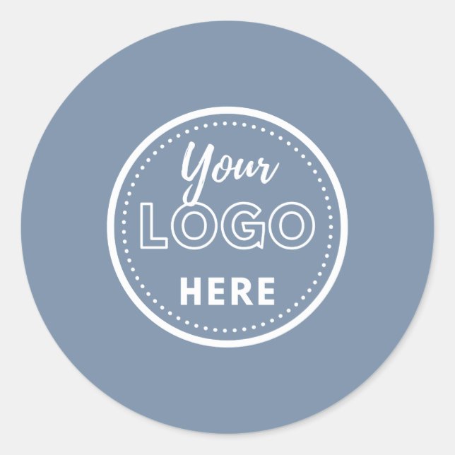 Professional Branding Promotional Logo Periwinkle Classic Round Sticker (Front)
