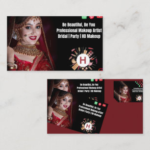 Professional Bridal & Party Makeup Artist   Home S Business Card