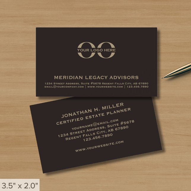 Professional Brown Custom Logo Business Card (Creator Uploaded)