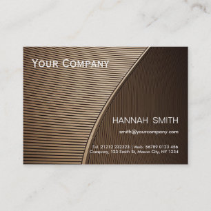 Professional Brown Gold Wooden Modern Elegant Business Card