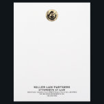 Professional Brushed Gold Logo Attorneys Law Firms Letterhead<br><div class="desc">Enhance your professional image with our Professional Letterhead designed exclusively for attorneys, lawyers, and law firms. This premium-quality letterhead features a sleek design with a brushed gold logo at the top, adding a touch of elegance to your correspondence. The lower thirds display your company name and contact information in a...</div>