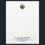 Professional Brushed Gold Logo Attorneys Law Firms Letterhead<br><div class="desc">Enhance your professional image with our Professional Letterhead designed exclusively for attorneys, lawyers, and law firms. This premium-quality letterhead features a sleek design with a brushed gold logo at the top, adding a touch of elegance to your correspondence. The lower thirds display your company name and contact information in a...</div>