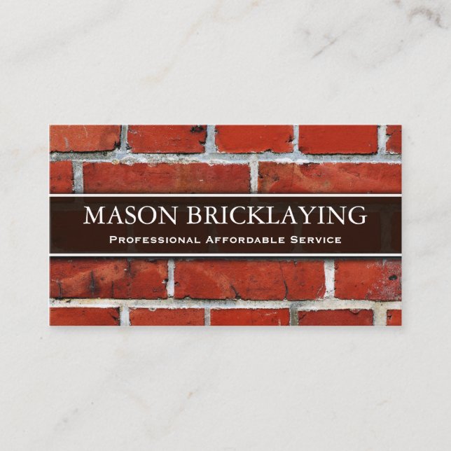 Professional Builder / Bricklaying Business Card (Front)