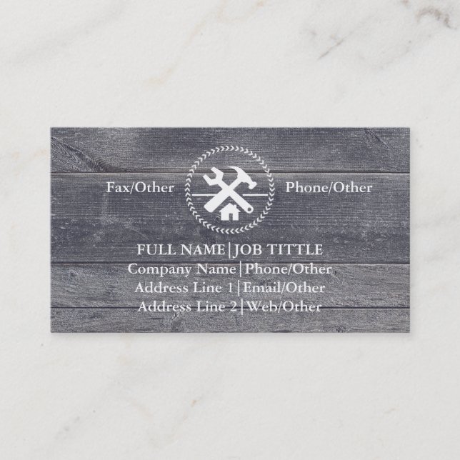 Professional Builder Carpenter Tools Woodworking B Business Card (Front)