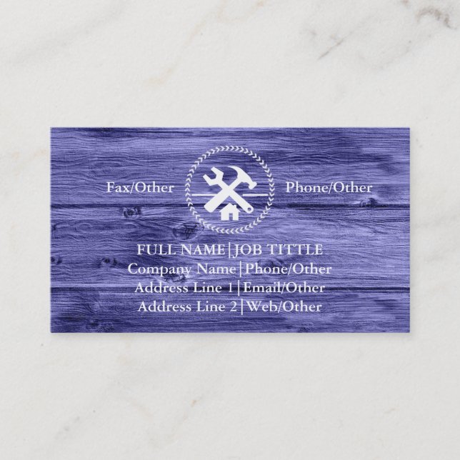 Professional Builder Carpenter Tools Woodworking B Business Card (Front)