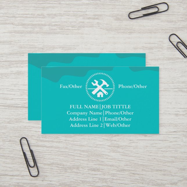 Professional Builder Carpenter Tools Woodworking B Business Card (Front/Back In Situ)