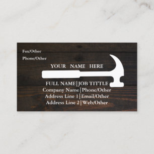 Professional Builder Carpenter Tools Woodworking Business Card