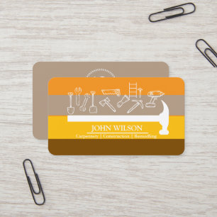 Professional Builder Carpenter Tools Woodworking Business Card