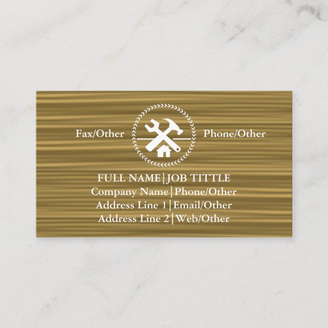 Professional Builder Carpenter Tools Woodworking Business Card (Front)