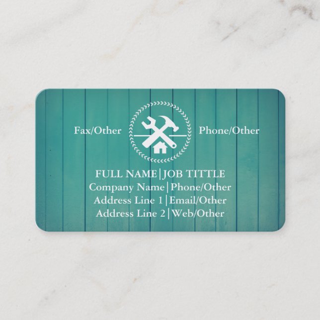 Professional Builder Carpenter Tools Woodworking Business Card (Front)