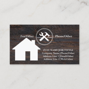 Professional Builder Carpenter Tools Woodworking Business Card