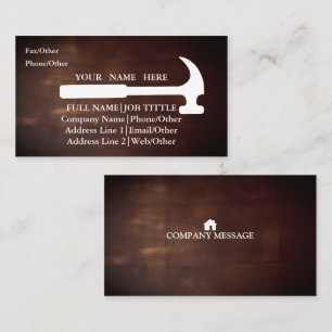 Professional Builder Carpenter Tools Woodworking Business Card
