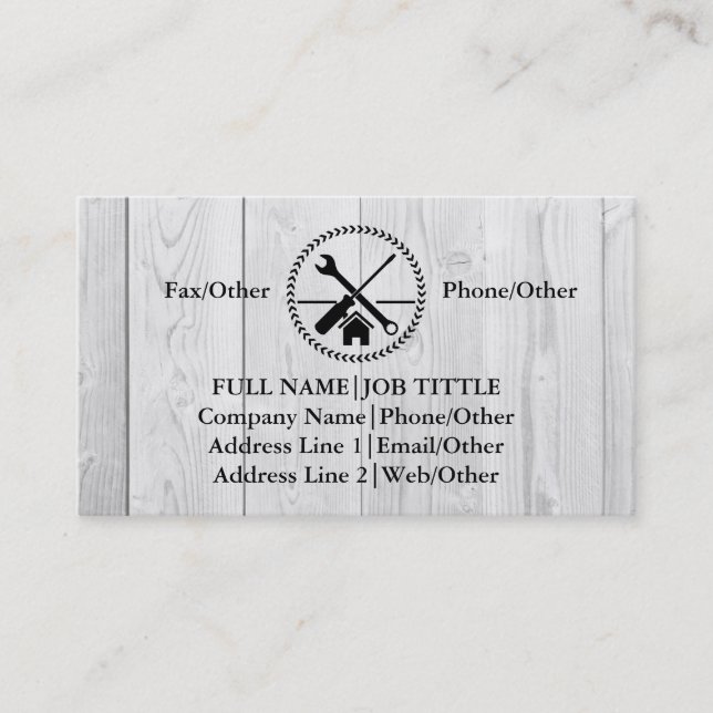 Professional Builder Carpenter Tools Woodworking Business Card (Front)