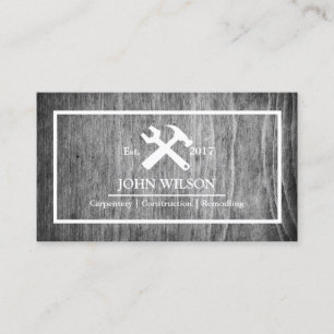 Professional Builder Carpenter Tools Woodworking Business Card