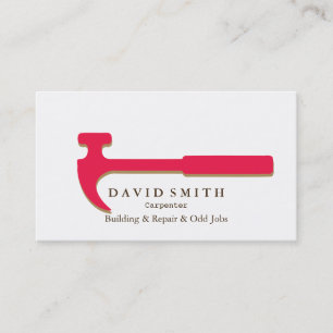 Professional Builder Carpenter Tools Woodworking Business Card