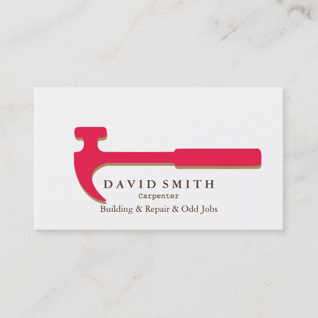 Professional Builder Carpenter Tools Woodworking Business Card (Front)