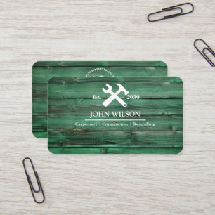 Professional Builder Carpenter Tools Woodworking Business Card