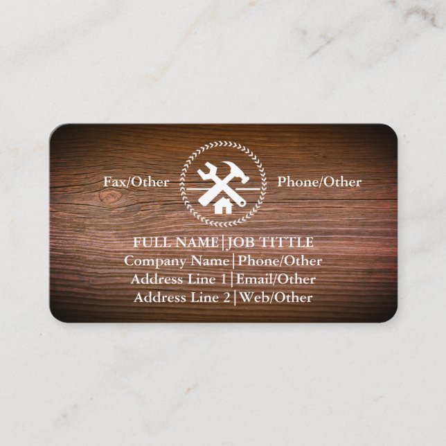 Professional Builder Carpenter Tools Woodworking Business Card (Front)