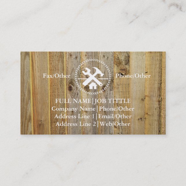 Professional Builder Carpenter Tools Woodworking Business Card (Front)