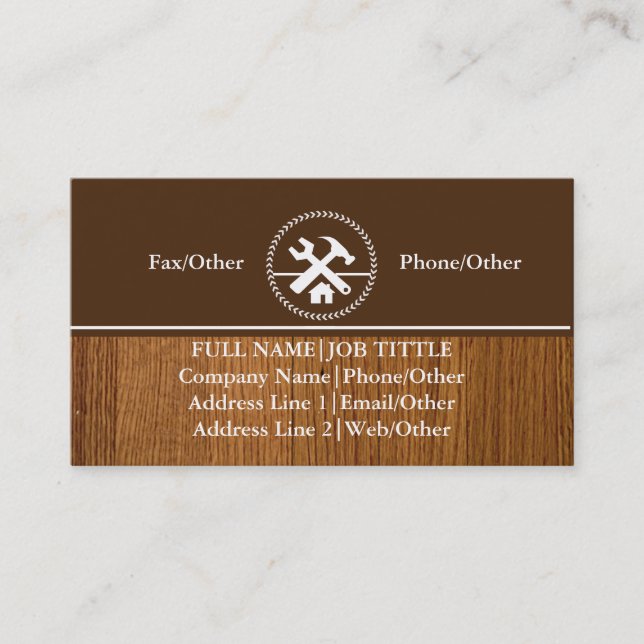 Professional Builder Carpenter Tools Woodworking Business Card (Front)