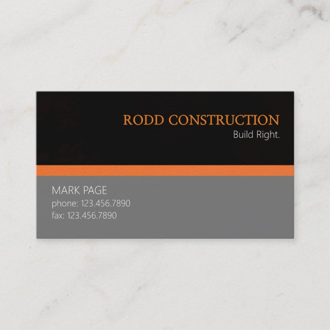 Professional Builder Construction Business Card (Front)