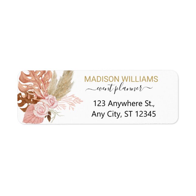 Professional Business Boho Flowers Adresse de reto (Devant)